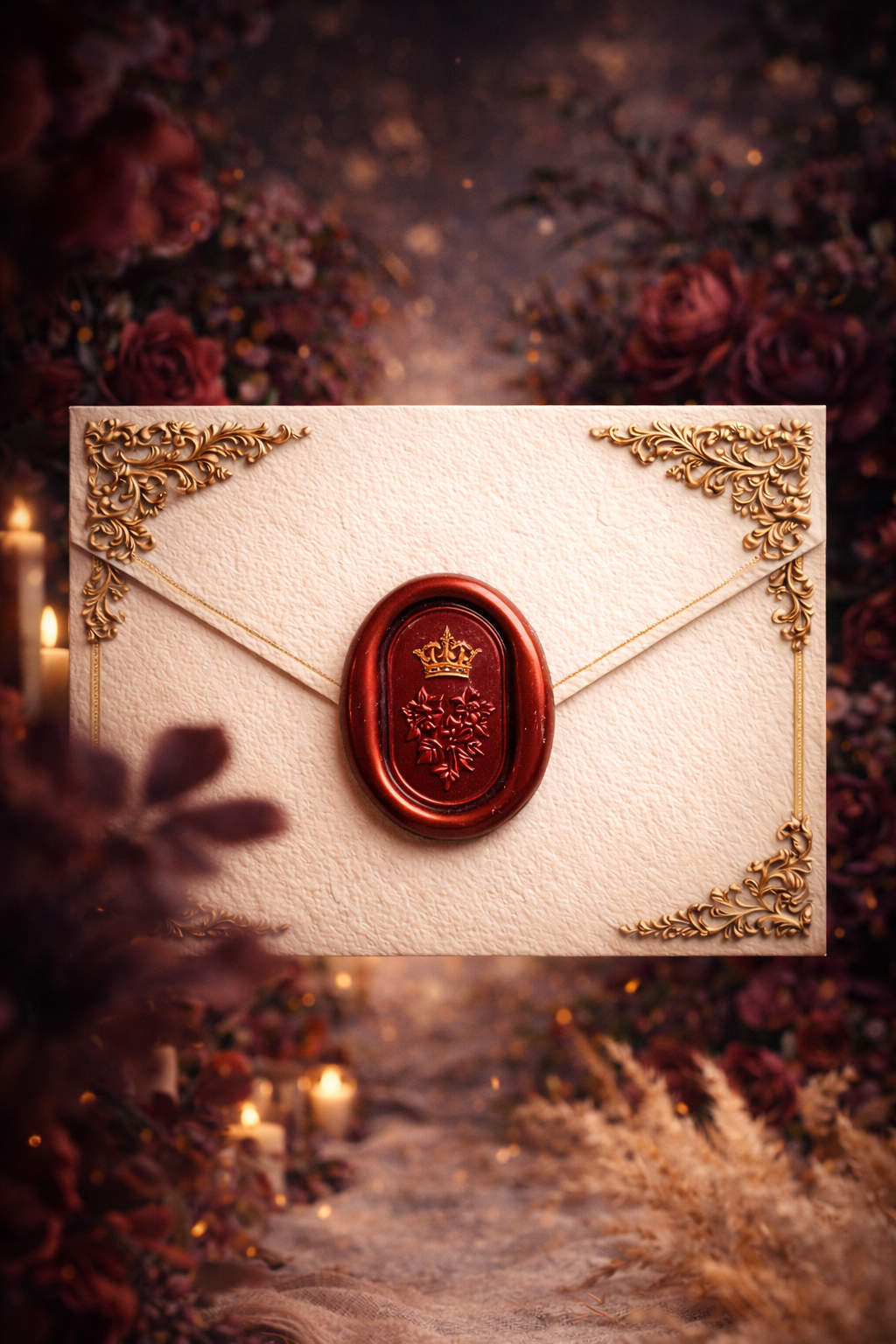 Royaume Velours — enveloppe bordeaux